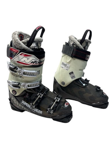 Used Nordica SUPERCHARGER Mens DH Ski Boot Black And White 285 MP - M10.5 - W11.5 11835-S000201891