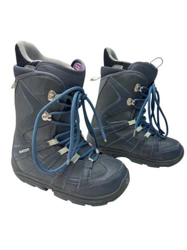 Used Burton MOTO Womens Snowboard Boots Navy Blue Senior 8 11835-S000201923