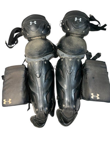 Used Under Armour UALG4-SRP Catchers Leg Guards Black Intermed 11835-S000201710