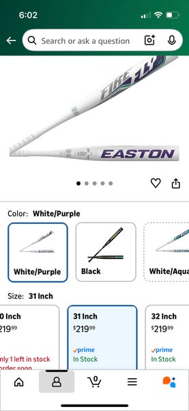 2024 Easton Firefly Composite Bat (-12) 19 oz 31" (Used)