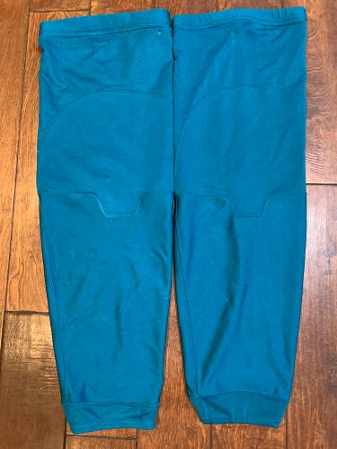 San Jose Sharks Teal Adidas Pro Stock NHL Practice Worn Socks XL *Read Full Description*