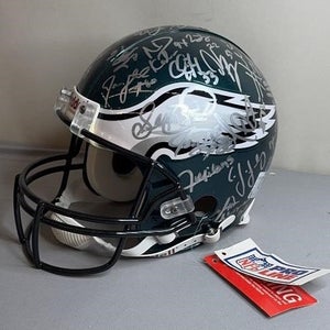 2002 Philadelphia Eagles Signed Full Size Authentic Riddell NFL Football Helmet