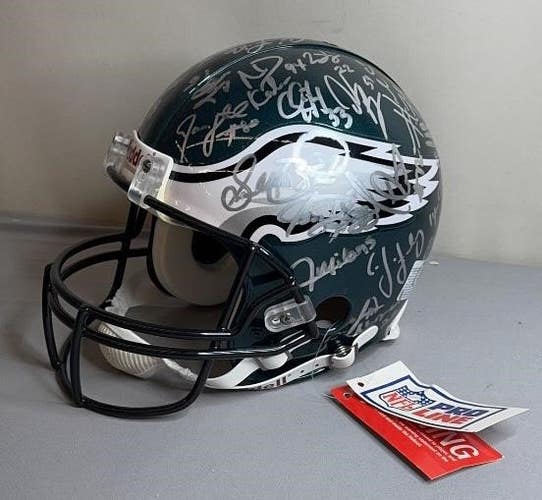 2002 Philadelphia Eagles Signed Full Size Authentic Riddell NFL Football Helmet