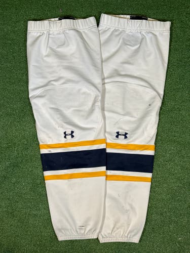 White NCAA Issue Senior Large Under Armour Pro Stock Game Socks (Used)