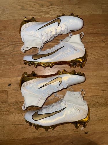 Nike Vapor Untouchable Pro 3 PRM Football Cleats White/Gold New + Used