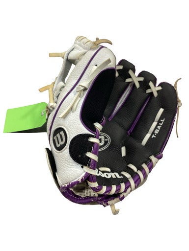 Used Wilson A200 BB/SB Glove T-ball Purple And White 10" 11347-S000260770