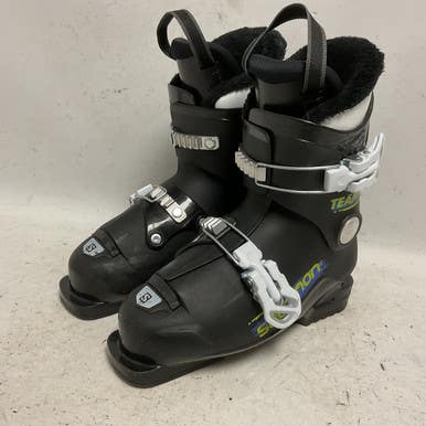 Used Salomon TEAM T2 Boys DH Ski Boot Black 215 MP - J03 11855-S000196097
