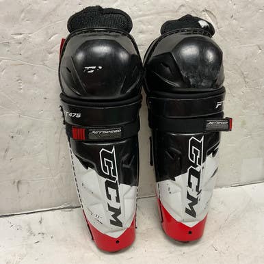 Used CCM JETSPEED FT475 Junior Shin Guards White/Black/Red 11" 11855-S000196049