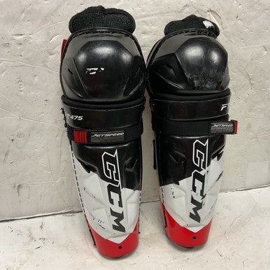 Used CCM JETSPEED FT475 Junior Shin Guards White/Black/Red 11" 11855-S000196049