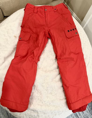 Burton Dryride Ski / Snowboard Pants - Youth Medium Red W/ Cargo Pockets - USED