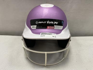 Used RIP-IT 6 1/2 - 7 3/8 Batting Helmet w/Mask White One Size 11490-S000267611