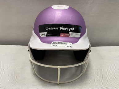 Used RIP-IT 6 1/2 - 7 3/8 Batting Helmet w/Mask White One Size 11490-S000267611