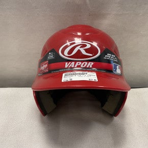 Used Rawlings 6 1/2 - 7 1/2 Batting Helmet No Mask Red One Size 11490-S000267609