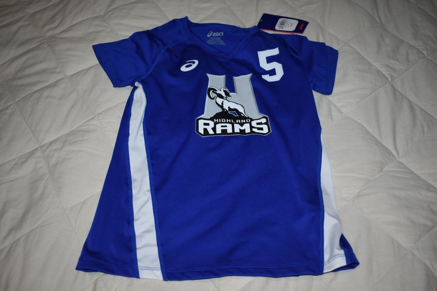 NEW - Asics Volleyball Style Jersey, Rams, Blue, Youth Medium