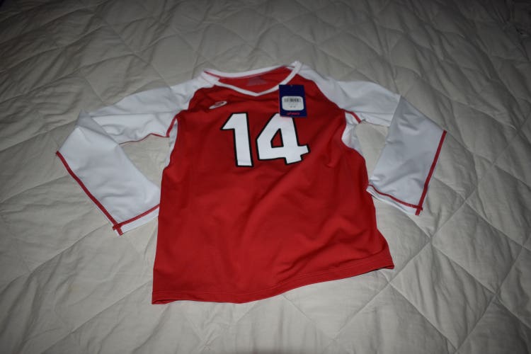 NEW - Asics Volleyball Style Jersey, Idaho, Red, Youth Medium