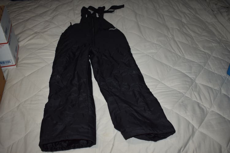 SkiGear Insulated Winter Sports Ski Pants/Bib, Black, Youth Small