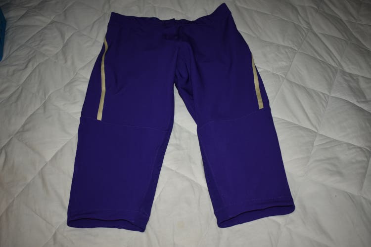 NEW - Adidas A2 Knee Length Mid-Rise Softball Game Pants, Purple/Gold, Women's Medium
