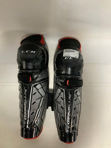 Used CCM FT 350 Junior Shin Guards Black 11" 11823-S000036351