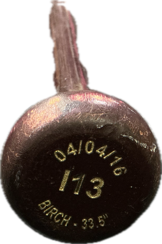 Used Rawlings 04/04/16 BB/SB Wood Bat 33 1/2" 10743-S000470818
