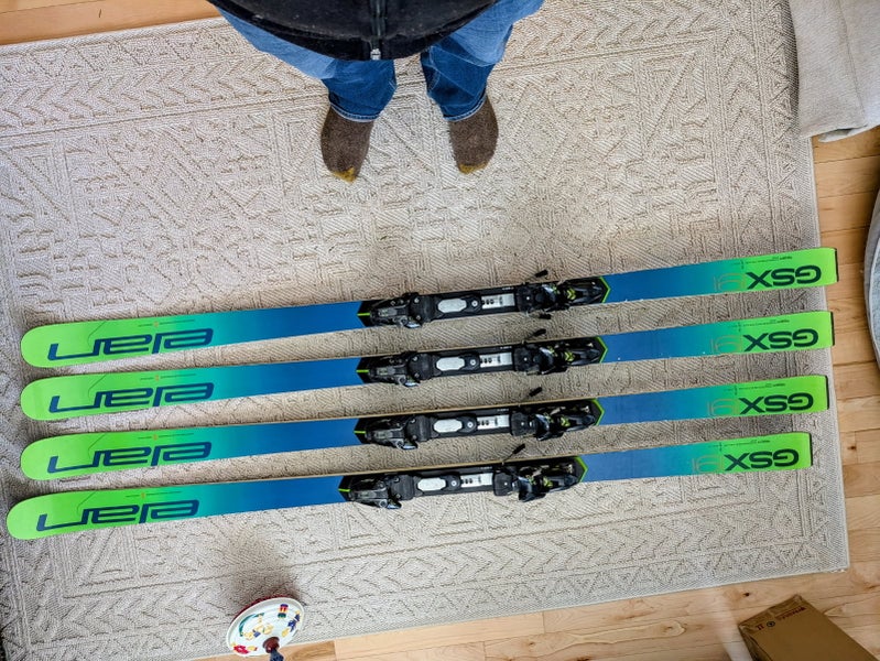 Men's 2022 Racing 191 cm Elan ACE GSX WC X Skis With Fischer Bindings Max Din 20 (Used) 2 Pairs