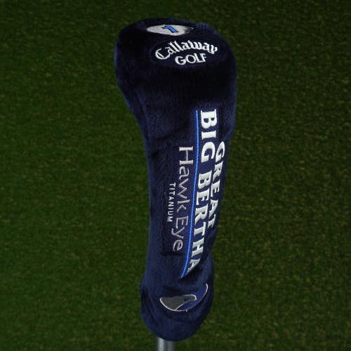 CALLAWAY GREAT BIG BERTHA HAWK EYE TITANIUM DRIVER HEADCOVER BLUE / WHITE