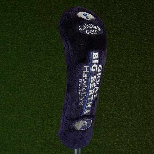 CALLAWAY GREAT BIG BERTHA HAWK EYE TITANIUM DRIVER HEADCOVER PURPLE / WHITE