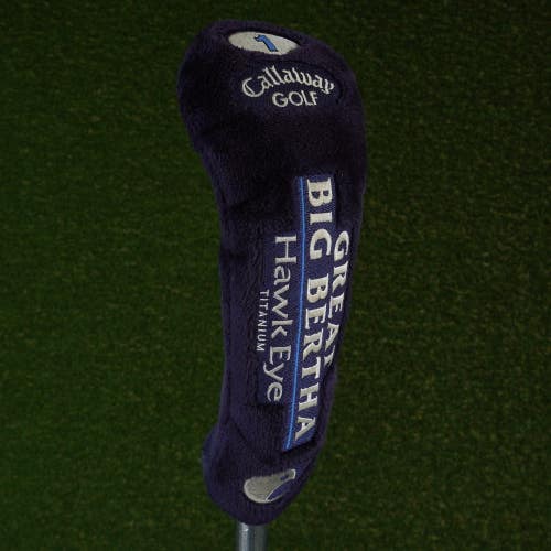 CALLAWAY GREAT BIG BERTHA HAWK EYE TITANIUM DRIVER HEADCOVER PURPLE / WHITE