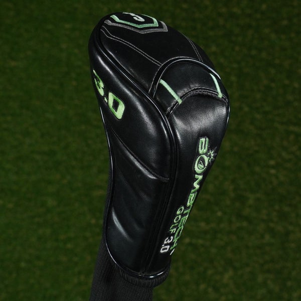 BOMBTECH GOLF 3.0 3 FAIRWAY WOOD HEADCOVER 3W SOCK BLACK / GREEN ~ LOOK!!