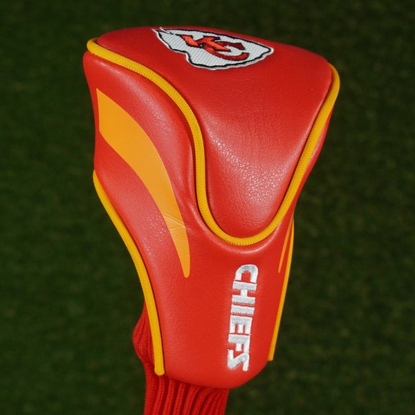 KANSAS CITY CHIEFS 3 FAIRWAY WOOD HEADCOVER SOCK NFL FOOTBALL RED / YELLOW