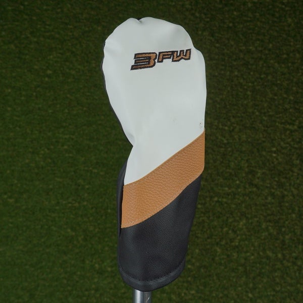 TOUR MAX LITESPEED TS4211 3 FAIRWAY WOOD HEADCOVER 3W BLACK / WHITE / BROWN
