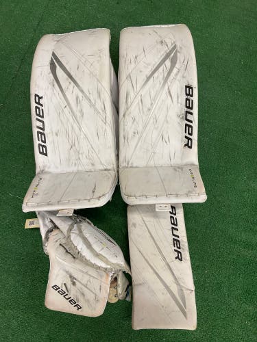 White 34+ Senior Medium Bauer Hyperlite 2 Goalie Full Set Regular (Used)