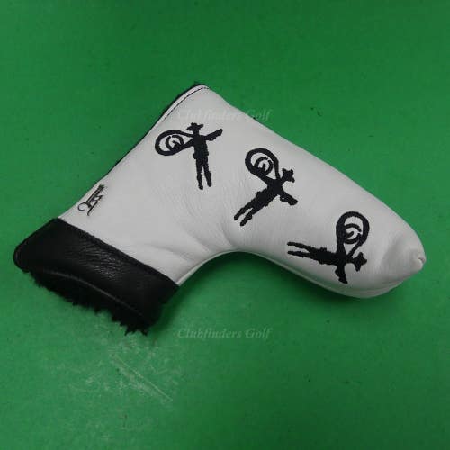 Links and Kings Embroidered Cowboy Logo White/Black Blade Putter Headcover