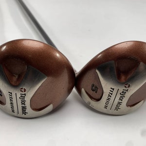 TaylorMade Ti Bubble 3 & 5 Fairway Wood Set 15* 18* Bubble S-90 Plus Mens RH