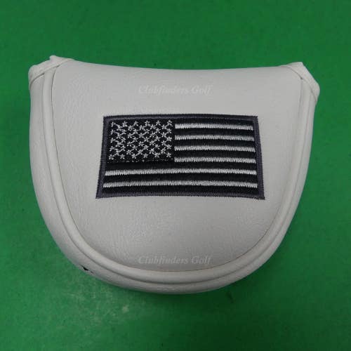 NEW Clubfinders USA Flag White Magnetic Closure Mid-Mallet Putter Headcover