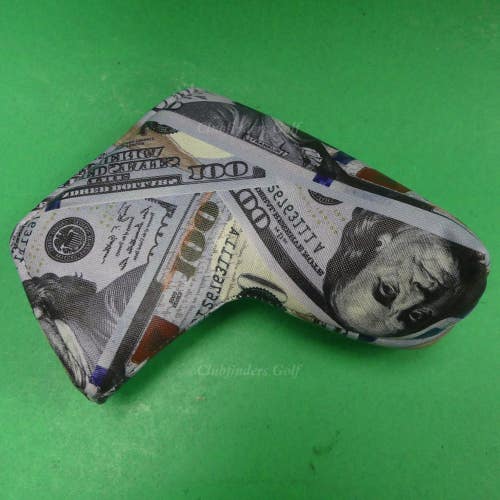 NEW Unbranded $100 Bill Magnetic Closure Blade Putter Headcover