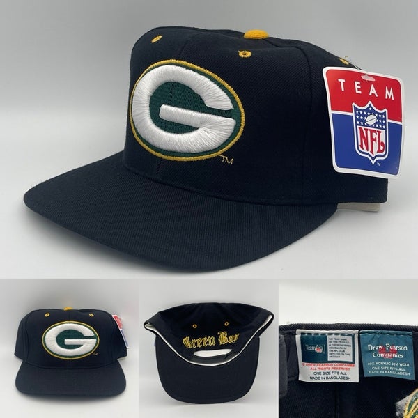 Vintage Green Bay Packers Drew Pearson Old English Wool Snapback Hat Cap - NWT