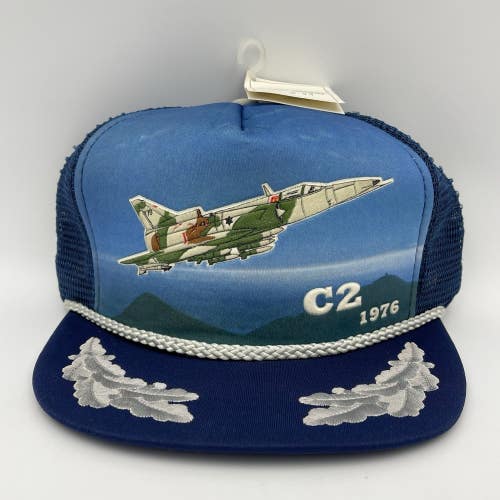 Vintage IAI KFIR Multirole Israel C2 1976 Military Jet Trucker Snapback Hat NWT