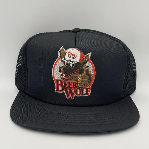 Vintage Coors Light Beer Wolf Trucker Hat Mesh Snapback Cap - NEW OLD STOCK