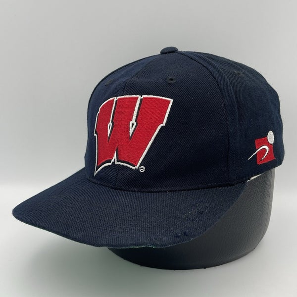 Vintage Wisconsin Badgers Sports Specialties Plain Logo Hat Snapback Cap Blue