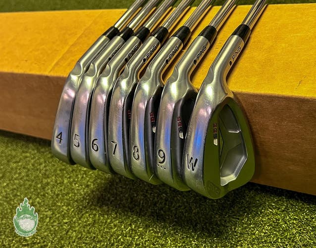 RH Ping Black Dot S55 Irons 4-PW X100 Extra Stiff Flex Steel Golf Club Set