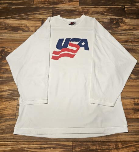 Vintage K1 USA Olympic Hockey Sports NHL White Vtg Jersey Size XXXL