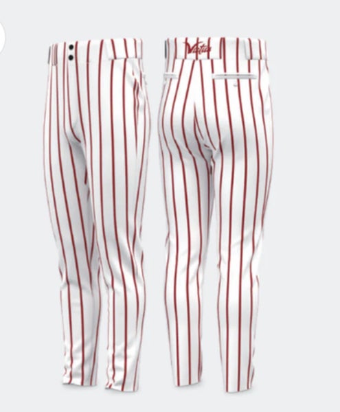 Victus Pinstripe Game Pants, Youth Medium, White/Red (New)