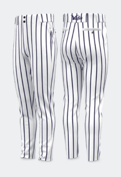 Victus Pinstripe Game Pants, Youth Medium, White/Navy (New)