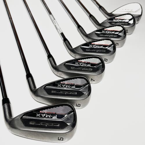 Cobra F-Max Superlite Iron Set 5-9, PW, GW Right Handed Stiff Flex Steel Shafts