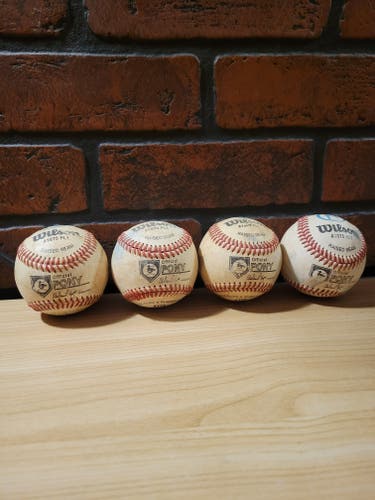 Lot of Four Wilson A1075 PL1 Official Pony League Baseballs