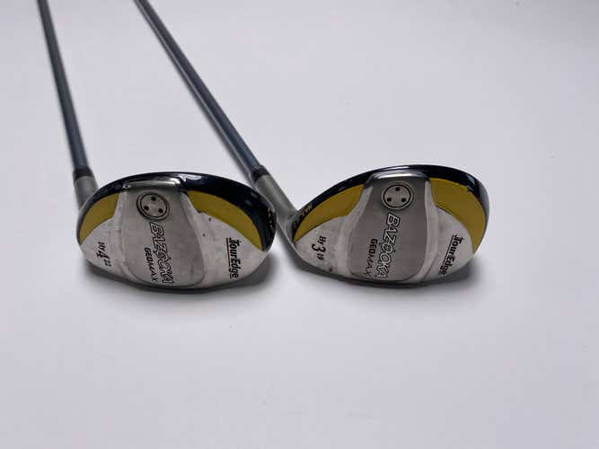 Tour Edge Bazooka Geomax 3 & 4 Hybrid Set 19* 22* Bazooka GeoMax 70g Mens RH