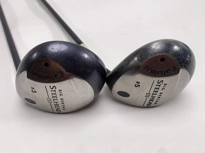 Callaway Steelhead III 3 & 5 Fairway Wood Set 15* 18* System III Senior RH