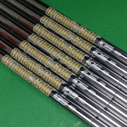 True Temper Dynamic Gold 105 S300 .355 Stiff Pulled Steel Iron Shafts SET OF 7