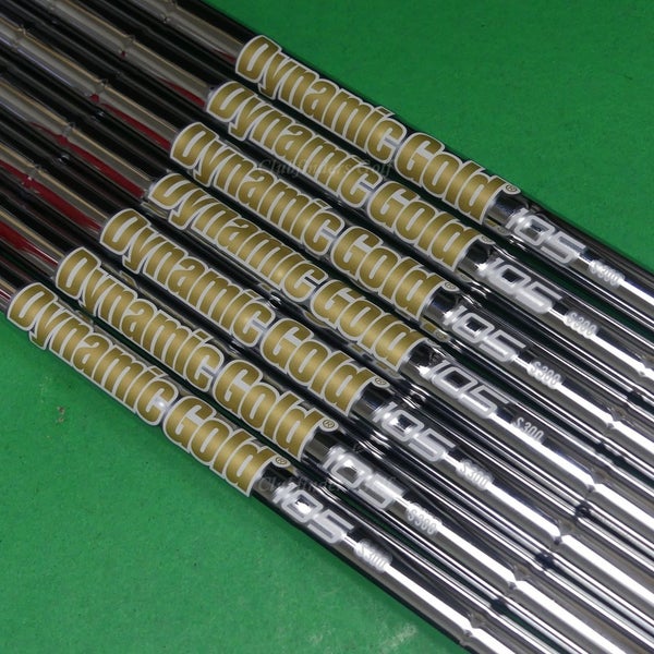 True Temper Dynamic Gold 105 S300 .355 Stiff Pulled Steel Iron Shafts SET OF 7