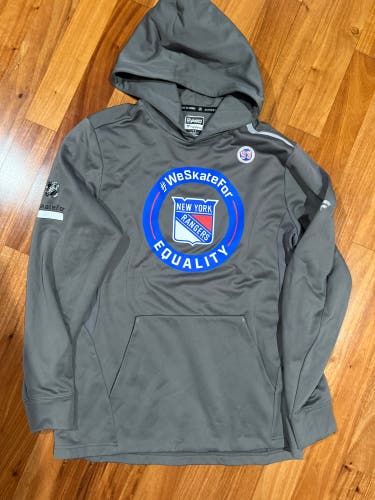 Mika Zibanejad 93 New York Rangers Fanatics Authentic Pro Hoodie Player Used L